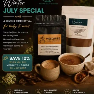 July special Mesquite Coffee Alternative 400 g and Drinking Cocoa 150 g combo